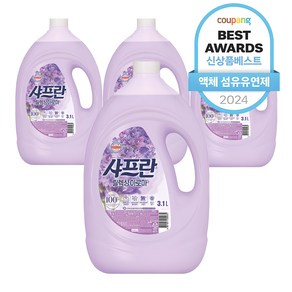 샤프란 플러스 섬유유연제 릴렉싱 아로마 본품, 3.1L, 4개