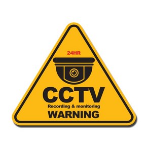 [오오이오]CCTV 촬영중 디자인 표지판, 1세트, 삼각형