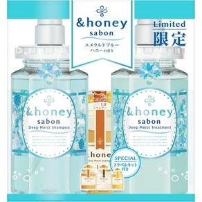 일본직발송 6. HONEY AND HONEY SABON 2023VER. 딥 모이스트 한정 페어 세트 [샴푸 본체 트리트먼트 본, 1개