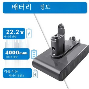 Powtee 다이슨 교체용 휴대용 전동 공구 배터리 DC31 DC31B DC35 DC44 DC45 22.2V 4000mAh 리튬 이온 타입 B, 1개