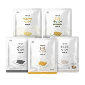 서울마님떡 인절미 5종 100g  콩고물 흑임자 동부고물 쑥 카스테라, 5개