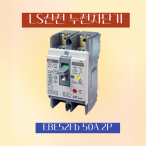 LS산전 분전반용 누전차단기 EBS52FB 2P 50A, 1개