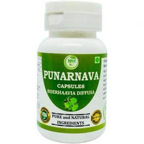 Punanava Boehaavia diffusa Capsules Pack of 1x 60 x 500 mg. Natual and Hebal Veg. Capsules, 1개, 60정