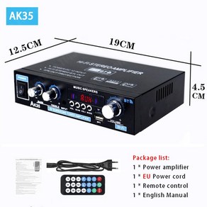 엔코아몰 nobsound dac AK55 900W 가정용 전력 증폭기 2 채널 블루투스 50 사운드 FM USB 원격 제어 미니 HIFI 디지털 스테레오