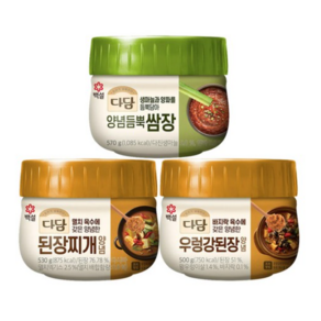 CJ 다담 된장찌개양념 530g + 우렁강된장양념 500g + 양념듬뿍쌈장 570g, 1세트, 1.6kg