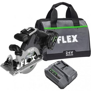 FLEX 24V 브러시리스 코드리스 6-1/2인치 인라인 원형 톱 키트5.0 아 리튬배터리 160W 급속충전기 - FX2131A-1C, 1개