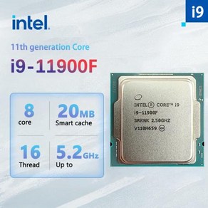 인텔 코어 i9-11900F i9 11900F 2.5 GHz 16 스레드 CPU 프로세서 65W LGA 1200 신제품 선풍기 없음