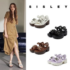 시슬리 SISLEY 양가죽 크리스탈 쥬얼 샌들 (세일)