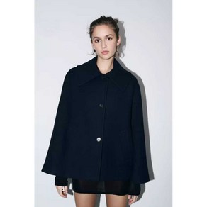 ZARA 여성자켓 데일리룩 케이프 캐주얼 블렌드 숏 코트 재킷