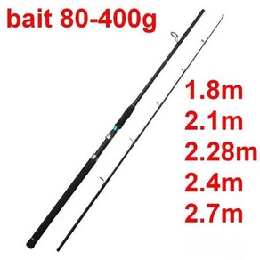 ZZ256 뱀머리 낚싯대 탄소 섬유 XH 팁 3.1mm XXH 3.9mm 50-100 # 미끼 80-400g PE No. 3-8 1.8m 2.1m 2.28m 2.4m, 04 staight handle XH, 05 1.8m