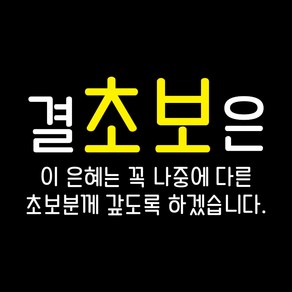 뮤즈 초보운전 결초보은 차량 자동차 스티커, 흰색+노랑, 1개