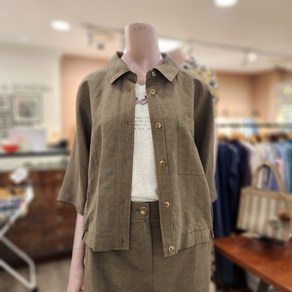 BCBG [올앤선드리] 폴 쥬네린넨 BL 블라우스 _ A4F7B410 83 [D/KHAKI]