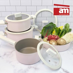 이태리 am 파스텔 인덕션냄비 편수18cm+양수20cm set, 1개