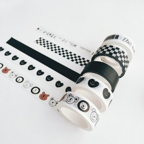 Black&white 다꾸 데코 마테 마스킹 테이프, 2.화이트