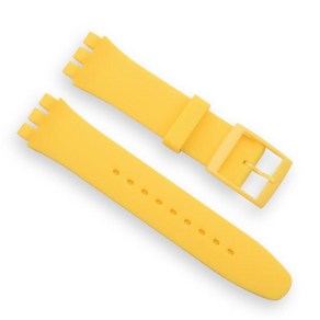 스와치 스트랩 버클용 블랙 실리콘 시계 밴드 고무 16mm 액세서리, [01] yellow, [01] 16mm