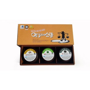 소금선물세트(함초소금 톳소금 마늘소금)4호, 450g, 3개