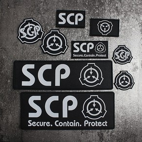 SCP 재단 로고 마크 와펜 벨크로 찍찍이 자수 패치