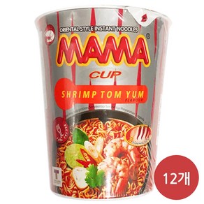 마마 컵 쉬림 톰냠 플레이버 컵라면 70g, 12개