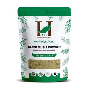 100% Natual Wild Cultivated Safed Musli Powde - 100% 천연 야생 재배 사프드 무슬리 분말 - 클로르피툼 보리빌리아눔 227 GMS /, 1개, 225.38g