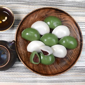 [셀브] 2색바람떡 1kg+1kg 굳지않는떡 팥앙금 반달송편떡, 999g, 2개