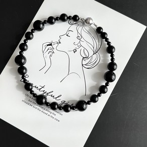 퐁당퐁당 오닉스 목걸이 Pongdang Onyx Necklace Silver 925