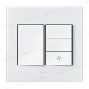 다온조명 아테오 화이트) 사각 스위치 중4구/B (환풍기), 1개