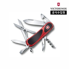 [빅토리녹스 공식] 맥가이버 캠핑 멀티툴 에볼루션 그립 14 미디움 포켓 스위스 아미 나이프 칼 레드블랙 2.3903.CB1, 1개