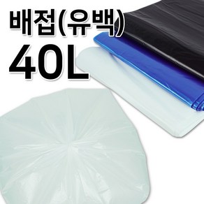 이지그린몰 분리수거 비닐봉투 쓰레기봉투 배접형40L 100매 유백색, 40L, 1개