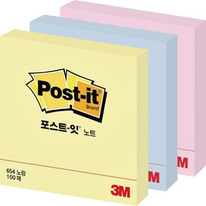 3M 포스트잇 노트 654 100매 / 76mm x 76mm / 접착 메모지 / 점착 메모지 / 메모지 / 매직 버블 점착 / 말림 현상 최소화 / 여러번 부착 가능, 블루