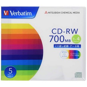 Verbatim Japan Barbatim (Verbatim Japan) CD-RW 700MB 5 조각 흰색 프린터 1-4X 속도 SW80QP5V1