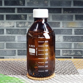 갈색 눈금유리병 1000ml 메저링 글라스보틀 (MB1000), 반투명, 1개