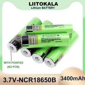 LiitoKala 18650 리튬 충전식 배터리 뾰족한 PCB 없음 배터리 NCR18650B 37v 3400 mAh 신제품, 1개