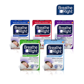 [Breathe Right] 브리드라이트 코골이 방지 밴드 테이프 코막힘 개선 비강 확장 밴드 5종 Breathe Right Nasal Strips