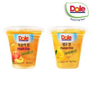 Dole 돌 간편 컵과일 후룻컵198gx12 (망고컵6개+복숭아컵6개) 통조림과일/통조림망고/, 1세트, 198g