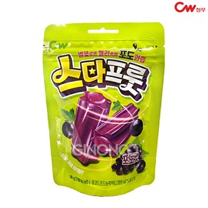 지노앤코증정 청우 스타프룻 젤리 포도맛 80g 트위스트 과즙 젤리 간식 캔디 무배, 10개