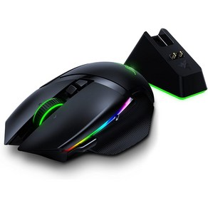 RAZER Basilisk Ultimate 무선 게이밍 마우스 RGB 조명 버튼 저장 107g