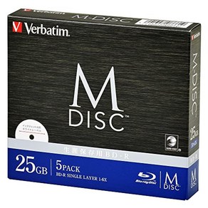 Verbatim Japan Barbey Tum 장기 저장 M-DISC BD-R 1-6 회 속도 25GB 5 조각 인쇄 흰색 라벨 Blu-ray 디스크 DBR25RMDP5V2