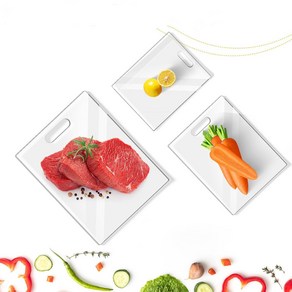 채소 고기 빵을 위한 주방용 투명 도마가 있는 3Pcs 아크릴 도마 세트, S+M+L, 2개