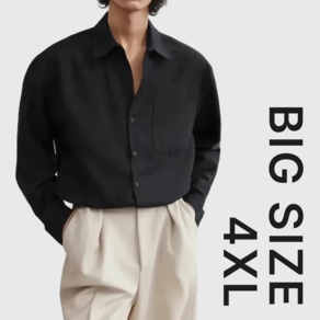 [편한스판/-5XL]블루제이 빅사이즈 오버핏 실키 셔츠