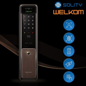 [무료설치] 솔리티 웰콤 WSP-2900A플러스 얼굴인식 지문인식 신제품 푸시풀 카드키2개+번호키 블루투스(옵션) 0초즉시잠금 AI딥러닝 0.9초지문인식 현관문 디지털도어락, 방문설치