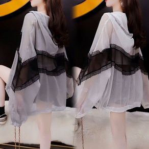 여름 여성 바람막이 자켓 자외선차단 자켓 롱 가디건 후드 집업점퍼 경량점퍼 빅사이즈