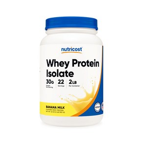 뉴트리코스트 웨이프로틴 아이솔레이트 분리 유청 단백질 WPI 바나나우유맛 2LB, 1개, 907g