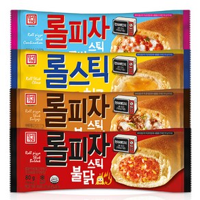 [본사직영/한성기업] 자연치즈 간식빵 롤피자스틱 4종 세트(80gx4개) 콤비+치즈+불고기+불닭, 1개, 320g