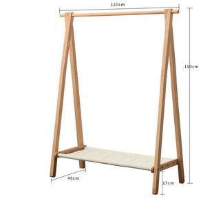 나무 원목 행거 긴옷 접이식 옷걸이 스탠드행거 원룸 드레스룸 매장 A타입, 월넛600직물선반