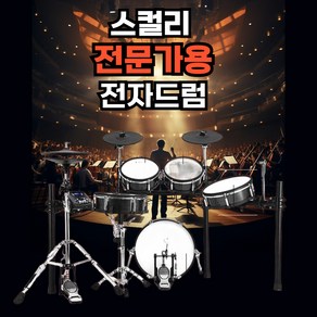 스컬리 전문가용 전자드럼 세트 신디사이저 타악기 돌비애트모스 스틱 헤드폰앰프 프리엠프 드럼피 패드, T580(드럼 5개/심벌즈 4개/나무드럼플레이트), 1개