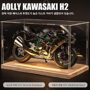 가와사키 h2 bmw s1000오토바이 프라모델 전시 1:9스케일 선물, 옵션, 가와사키 H2+원목 보관함, 1개