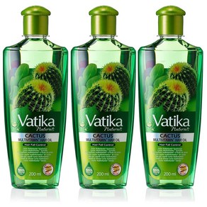 Dabu 바티카 Vatika 캑터스 선인장 Cactus 헤어 오일 200ml 3팩, 1개