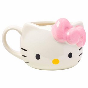 Silve Buffalo Sanio 헬로 키티 핑크 리본 세라믹 3D 조각 머그 591.5ml(20온스), Hello Kitty Pink Bow