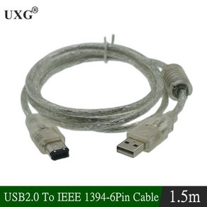 디지털 카메라 DV용 USB 수-파이어 와이어 케이블 IEEE 1394 6 핀 수 ILink 어댑터 코드 파이어 와이어 1, 01 1.5M, 1개