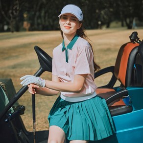 [클리브랜드 골프] 돌먼소매 릴렉스핏 스퀘어타공 여성 반팔티셔츠 라이트핑크_CGWST42640LP